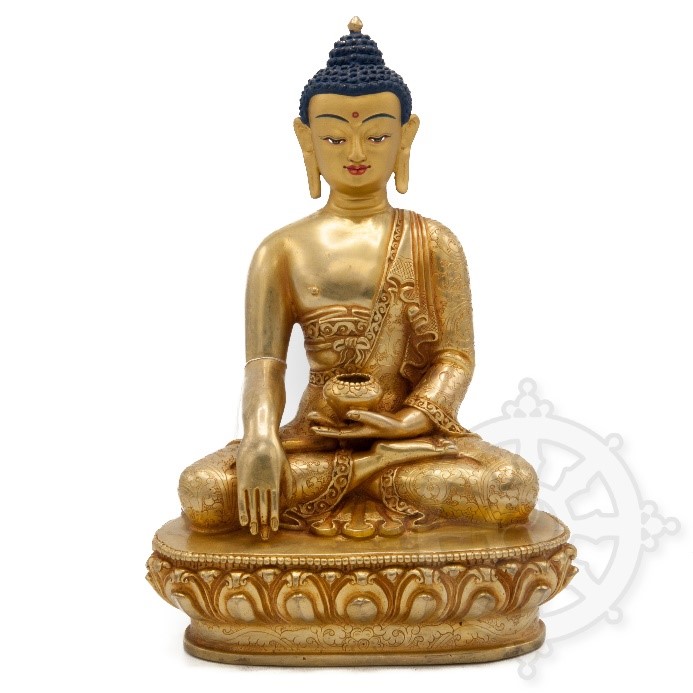 Belle statue du Bouddha Shakyamuni prenant la terre à témoin